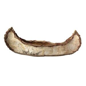 Vtg Canoe Adirondack Style Handmade American White Birch Bark Flat Bottom 19"